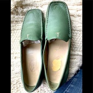 Talbots Green size 7 flats very good condition, scuffs front toe area